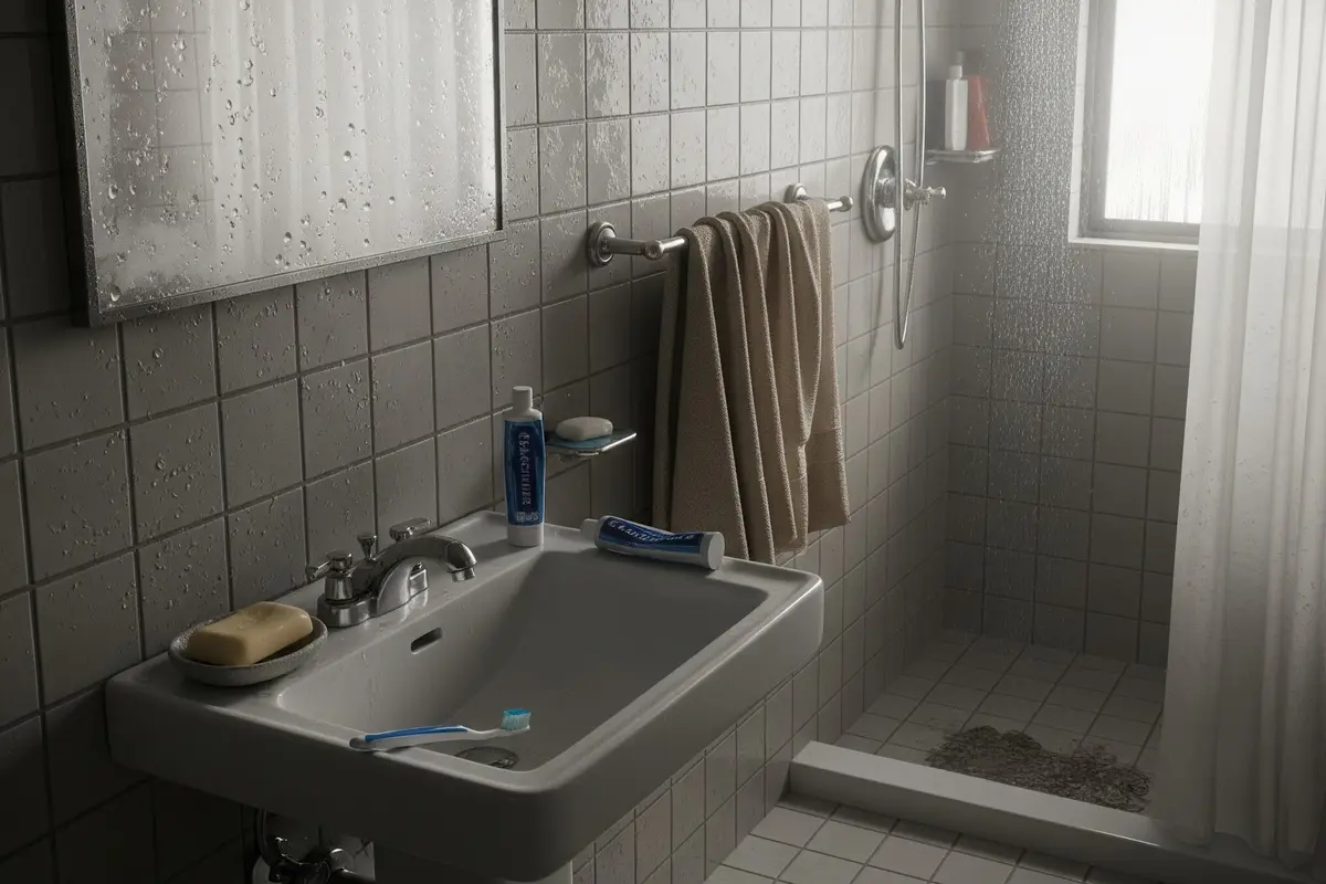 Ilustrasi kamar mandi lembab (Image by Gemini AI)