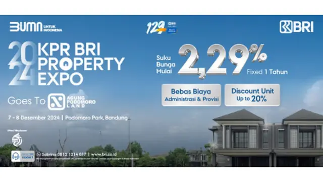 KPR BRI Property Expo 2024 Goes to Podomoro Park Bandung Hadirkan Diskon Unit 20%, Intip Penawaran Spesialnya!