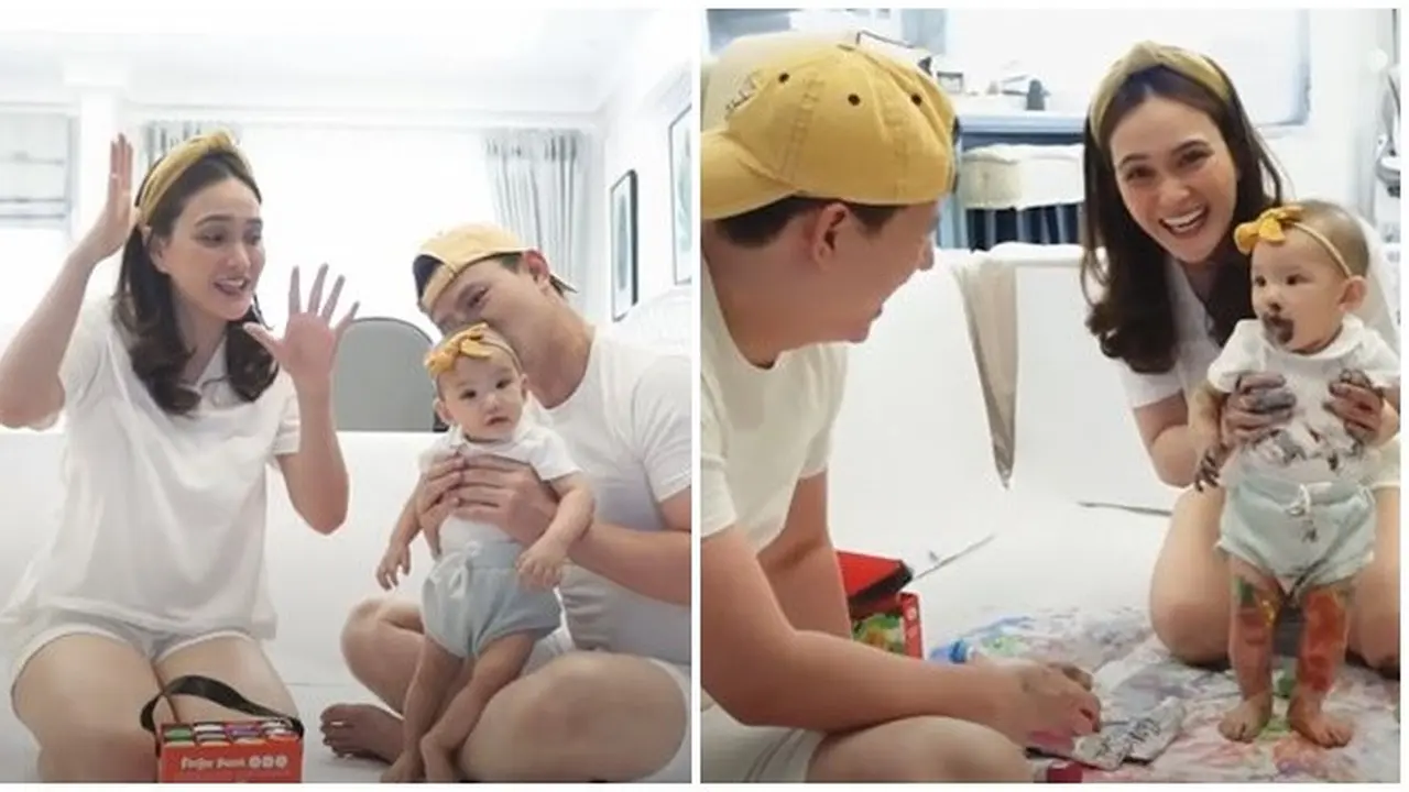 6 Momen Seru Claire Anak Shandy Aulia Main Finger Paint, Penuh Cat Bikin Gemas