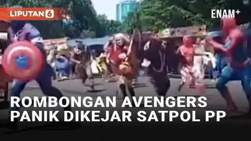 VIDEO: Viral Rombongan 'Superhero' Kocar-Kacir Dikejar Aparat, Warganet: Avengers vs Satpol PP