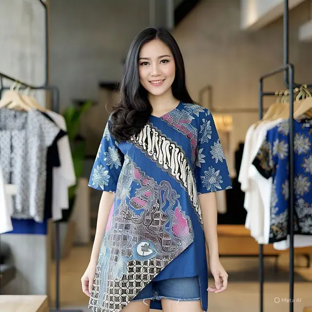 Tunik Batik Asimetris