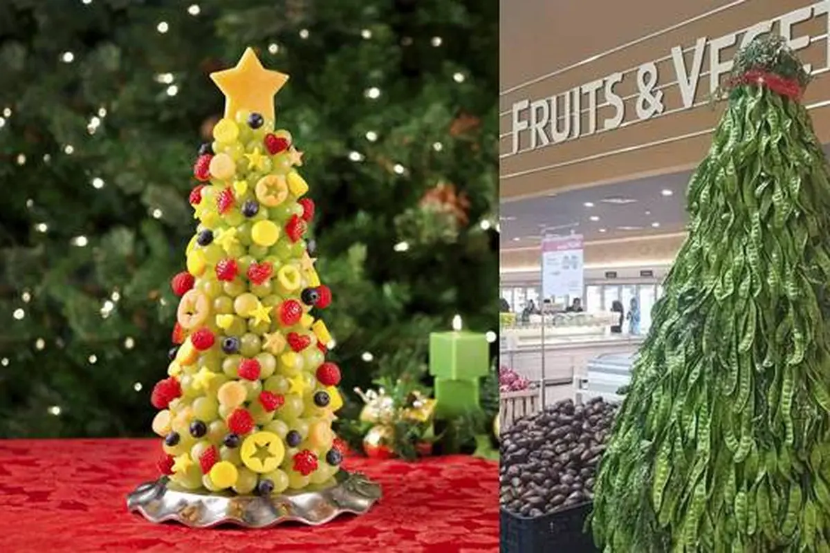 8 Potret Pohon Natal yang Terbuat dari Buah dan Sayur, Bisa Langsung Dimakan