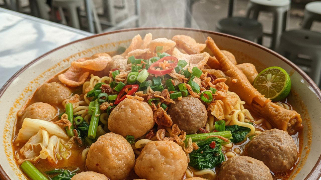 Ilustrasi Mie Bakso Aci