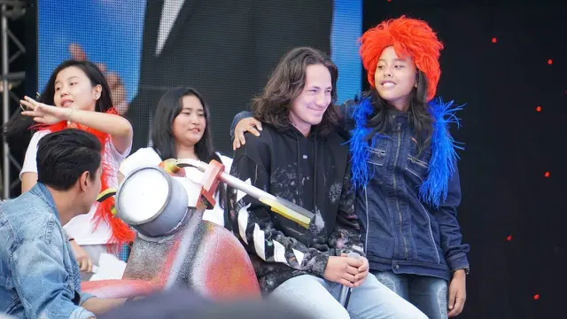 Para pesinetron Sinemart di Jakarta Fair Kemayoran 2018