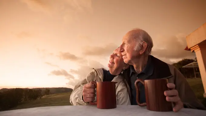 ilustrasi pasangan tua