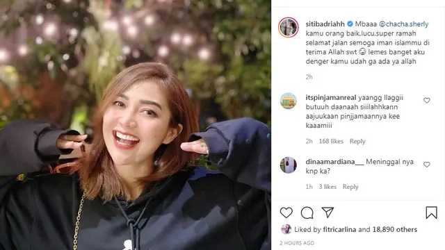 Siti Badriah kenang Chacha Sherly orang yang ramah dan lucu