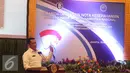 Kepala BNN Budi Waseso menyampaikan kata sambutan saat menandatangani nota kesepahaman antara BI dan BNN di Jakarta, Senin (15/8). Kerjasama dilakukan untuk pencegahan penyebaran narkoba pada SDM BI. (Liputan6.com/Immanuel Antonius)