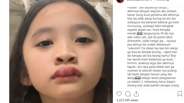 Sybill, putri Zaskia Adya Mecca dan Hanung Bramantyo (Foto: Instagram/@zaskiaadyamecca)