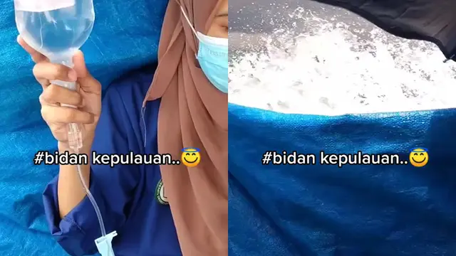 Kisah seorang bidan menerjang ombak untuk mengantarkan pasien ke rumah sakit.
