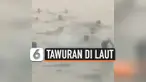SAMBIL BAWA CELURIT, REMAJA DI CILINCING TAWURAN DI LAUT