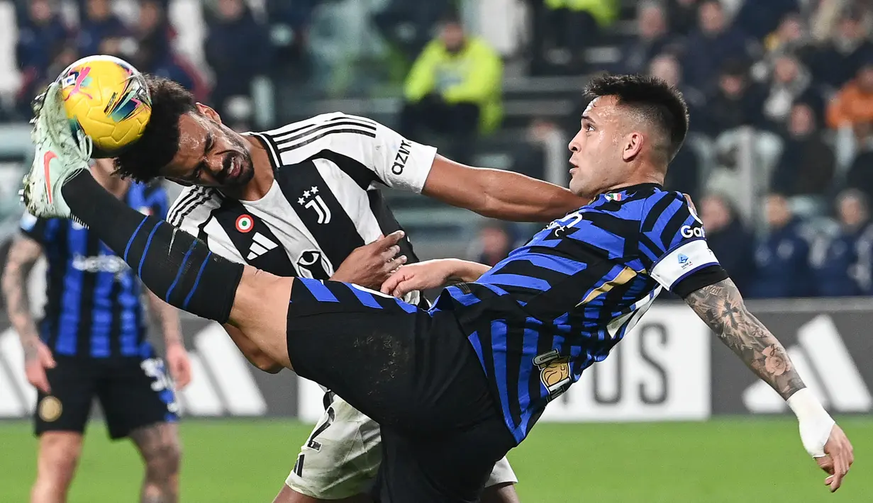 Hingga akhir pertandingan, keunggulan 1-0 Juventus atas Inter Milan tidak berubah. (Isabella BONOTTO/AFP)