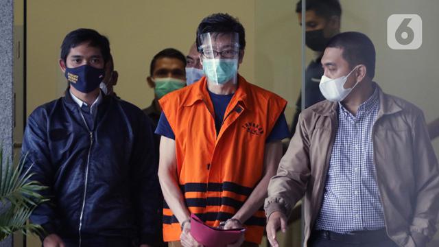 Ekspresi Samin Tan saat Ditahan KPK