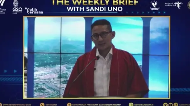 Menparekraf Sandiaga Uno di Weekly Press Briefing