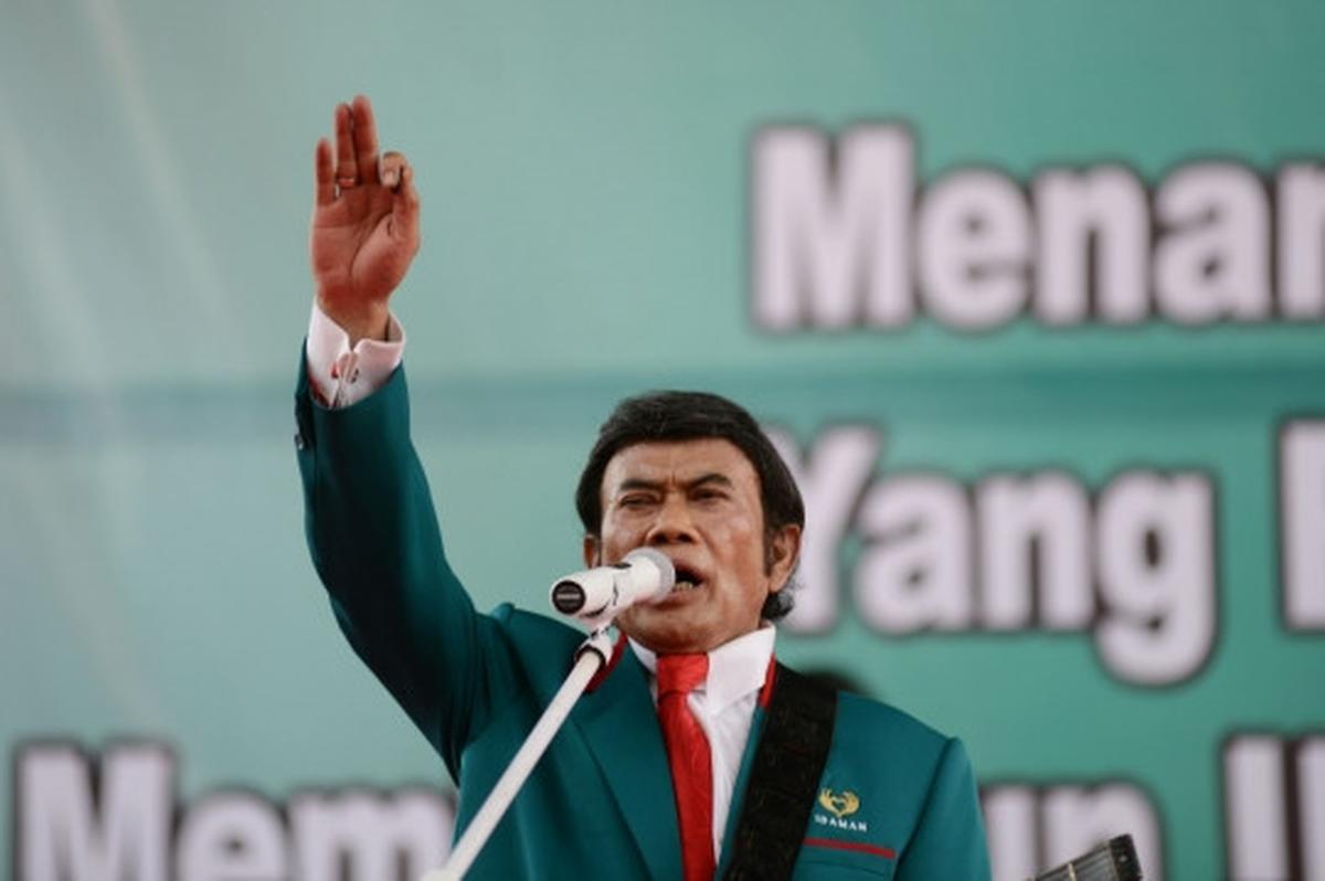 Aksi Rhoma sampaikan visi dan misi Partai Idaman lewat lagu dangdut