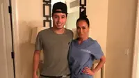 Gelandang Sevilla, Samir Nasri bersama dokter cantik, Jamila Sozahdah (Foto: Istimewa)