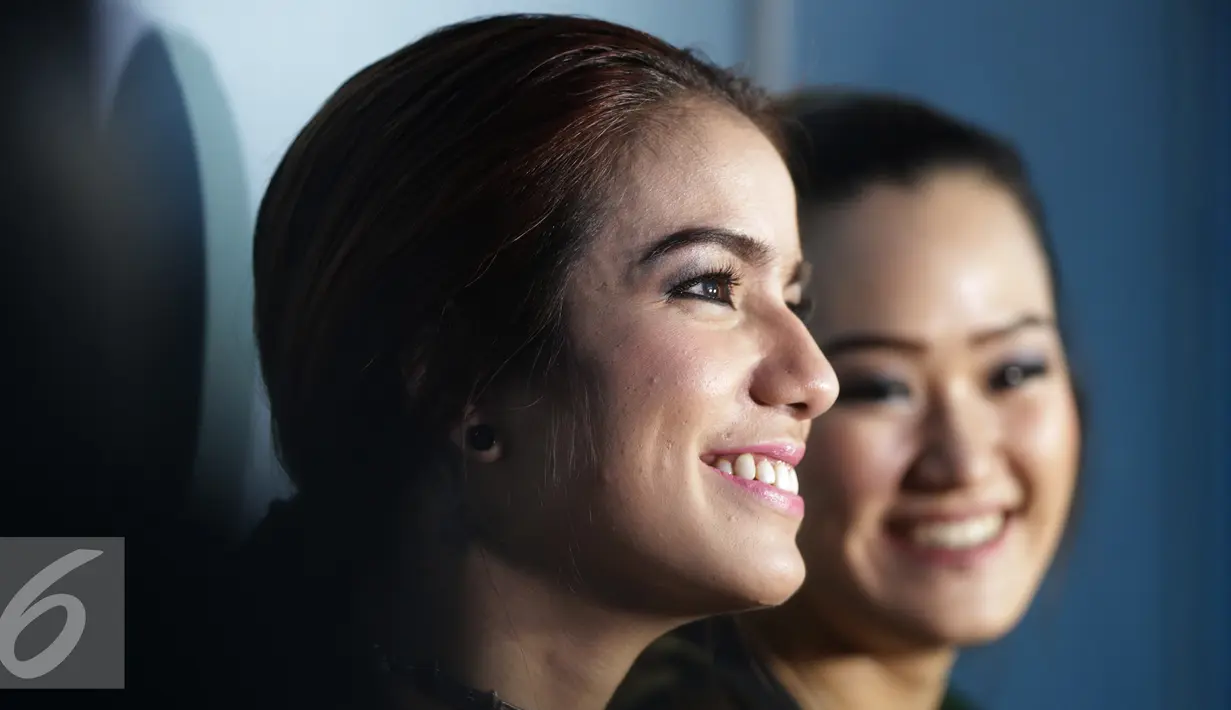 Sheila Marcia dan teman wanitanya Melodya Vanessa (Liputan6.com/Herman Zakharia)