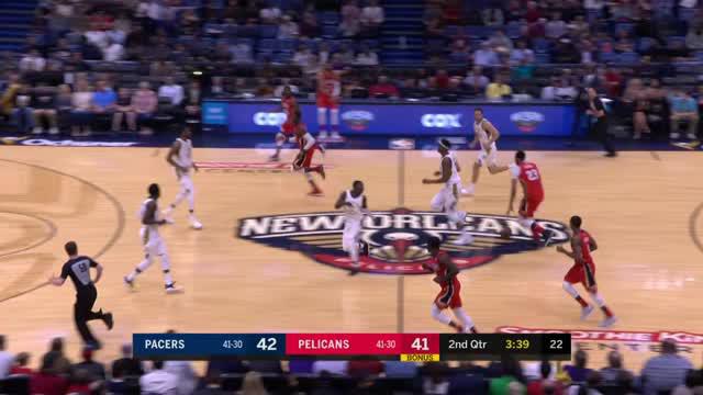 Berita video game recap NBA 2017-2018 antara New Orleans Pelicans melawan Indiana Pacers dengan skor 96-92.