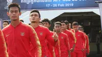Pelatih Indra Sjafri memprediksi Kamboja U-22 tetap akan mengincar kemenangan melawan Timnas Indonesia U-22. (Bola.com/Zulfirdaus Harahap)