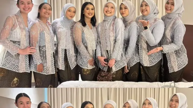 Amanda Manopo jadi Bridesmaid pakai bawahan kain batik. [@vleazhr]