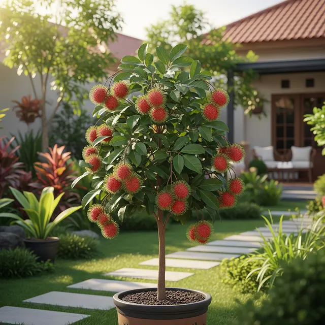 Jenis Pohon Rambutan Mini yang Cocok untuk Halaman Rumah (Image by Gemini AI)