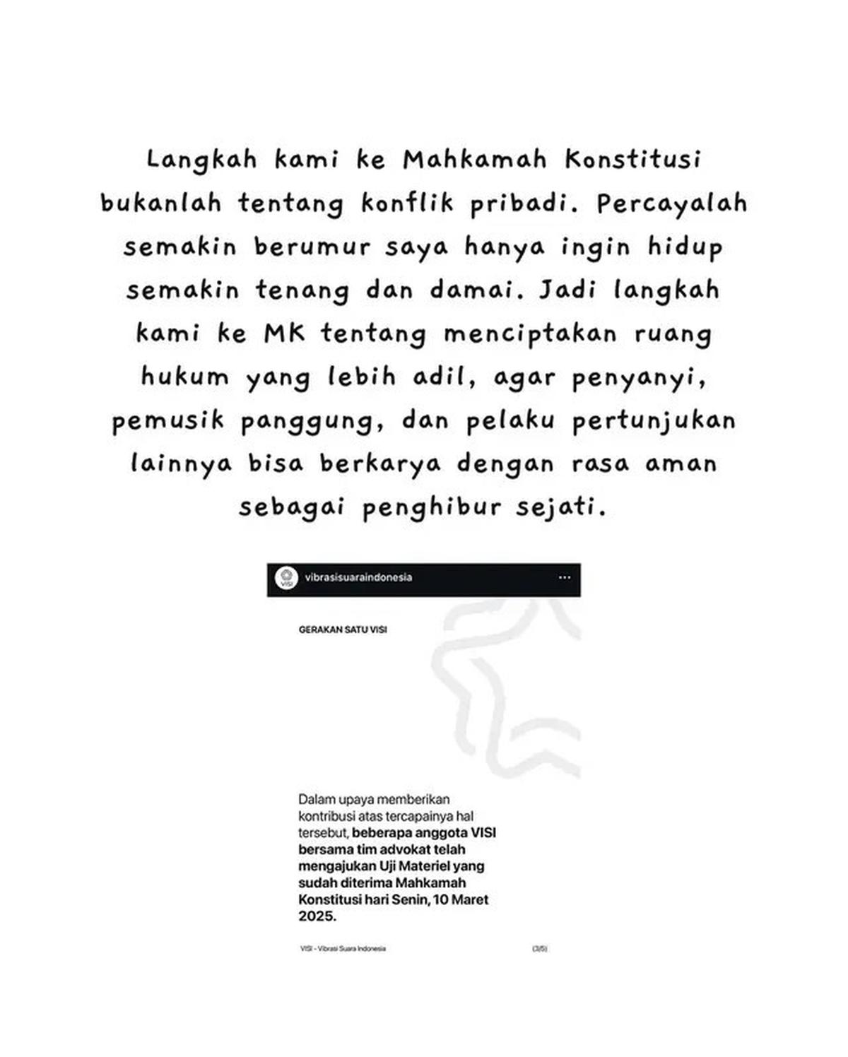 Tantri Kotak Sebut Langkah Hukum ke MK Bukan Konflik Pribadi: Makin Berumur, Saya Ingin Tenang