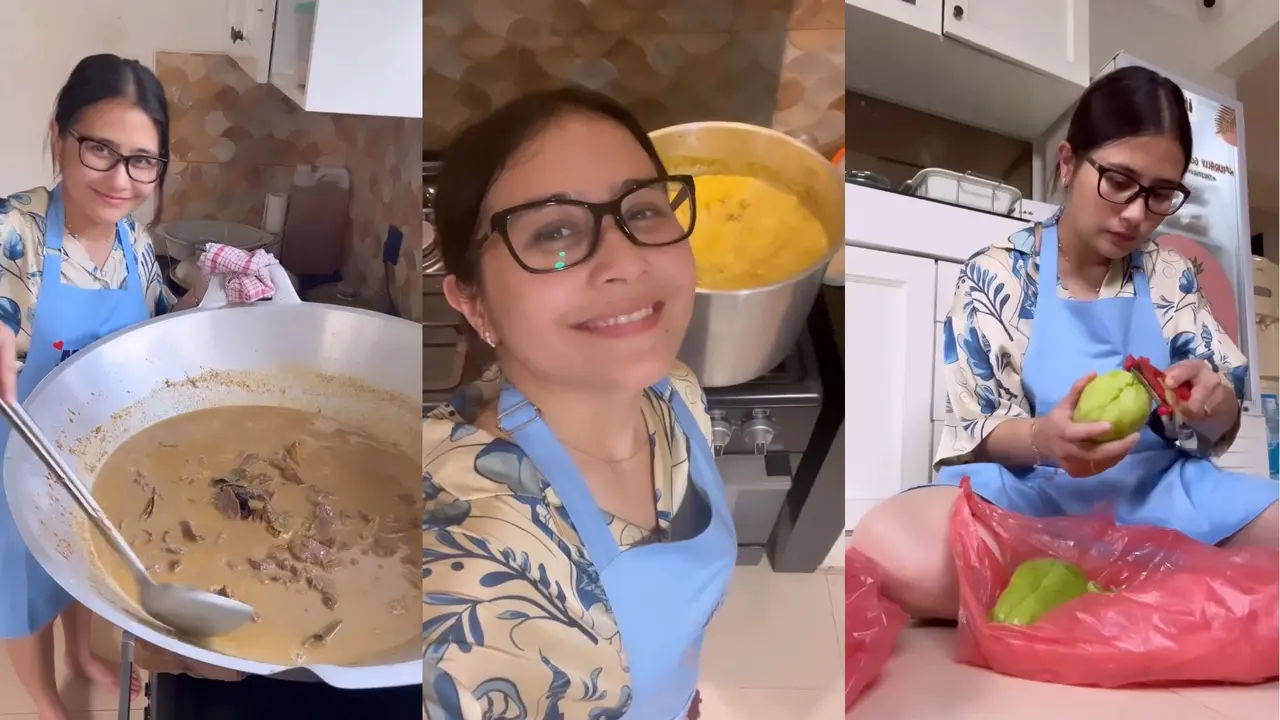 Potret Prilly Latuconsina Masak Menu Lebaran Sendirian