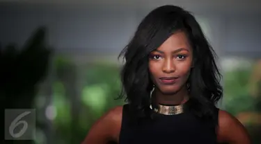 Juara America's Next Top Model, Mame Adjei saat berkunjung ke Indonesia untuk merayakan kemenangannya di Hotel Mulia, Jakarta, Kamis (17/12/2015). (Liputan6.com/Gempur M Surya)