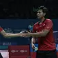 Ricky Karanda/Angga Pratama saat melawan pasangan China, He Jiting/Tan Qiang pada babak pertama Indonesia Open 2018 di Istora Senayan, Jakarta, (4/6/2018). Ricky Karanda/Angga Pratama menang 16-21 21-17 26-24.  (Bola.com/Nick Hanoatubun)