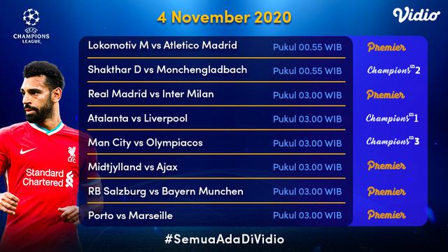 Jadwal Liga Champions Matchday 3