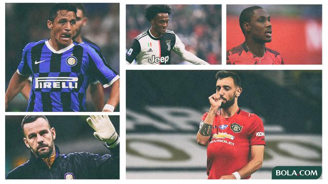 Kolase - Pemain: Samir Handanovic, Juan Cuadrado, Alexis Sánchez, Odion Ighalo, Bruno Fernandes