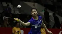 Ganda putri Indonesia, Greysia Polii/Apriyani Rahayu, merayakan kemenangan atas ganda Jepang, Nami Matsuyama/Chiharu Shida, pada laga Indonesia Masters 2020 di Istora Senayan, Jakarta, Jumat (17/1). Greysia/Apriyani menang 21-15 dan 21-16. (Bola.com/Yoppy Renato)