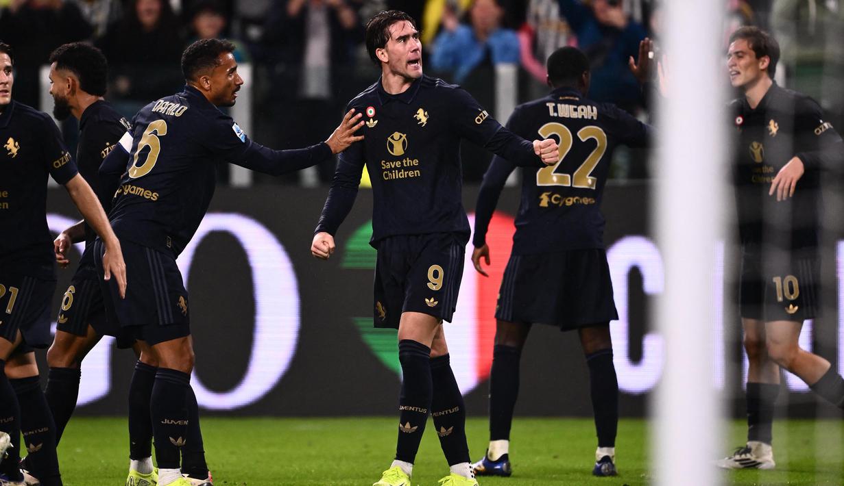 Bermain pada pekan ke-8 Serie A 2024/2025, Juventus unggul 1-0 atas Lazio. (MARCO BERTORELLO/AFP)