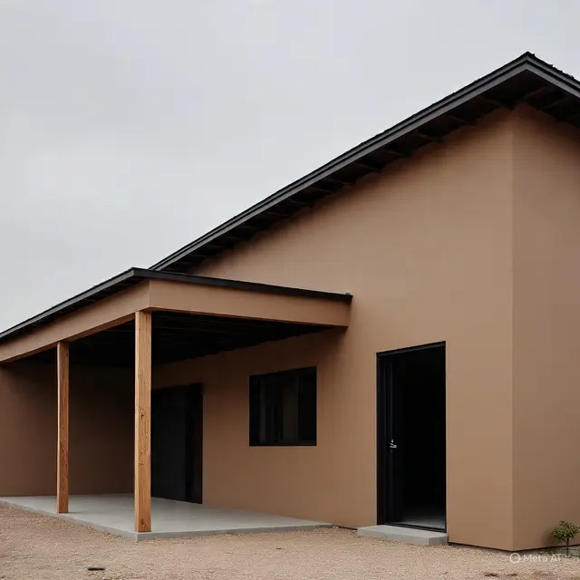 Rumah Sederhana Warna Coklat Muda 6 x 12 Meter