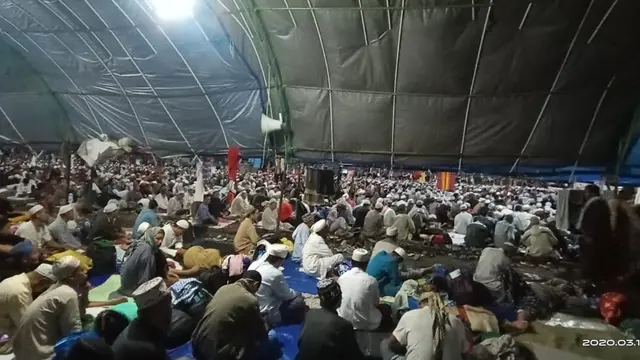 Ribuan orang hadir dalam Ijtima Dunia 2020 Zona Asia di Gowa. (Foto: LIputan6.com/Fauzan)