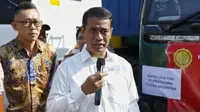 Menteri Pertanian (Mentan) Andi Amran Sulaiman saat berada di tempat pemeriksaan fisik terpadu CDC Banda, Pelabuhan Tanjung Priok