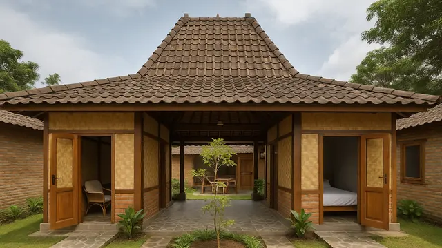 Rumah 6x9 di Desa dengan Atap Joglo (Foto: ChatGPT)