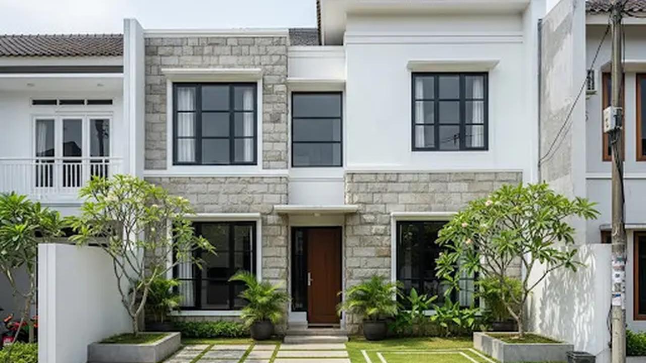 Rumah Eksterior Batu/Rumah Sederhana 2 Tingkat Lahan Sempit (gemini.com)
