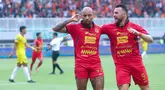 Gustavo Almeida et Marko Simic ont bien performé lorsqu'ils ont mené la Persija Jakarta à battre Persik Kediri lors de la 12e semaine de la BRI Liga 1 au stade Pakansari, Bogor Regency, dimanche (1/12/2024) après-midi WIB. (Bola.com/M Iqbal Ichsan)