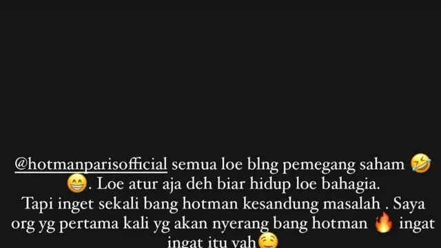 Ocehan Nikita Mirzani mengkritik Hotman Paris. (Foto: Dok. Instagram @nikitamirzanimawardi_172)