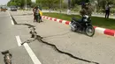 Gempa bumi berkekuatan magnitudo 7,7 mengguncang pusat Myanmar pada hari ini, Jumat (28/3/2025). (Sai Aung MAIN/AFP)