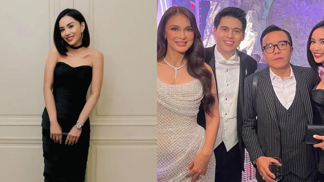 Foto Dearly Djoshua dengan Dress Duyung Hitam Tanpa Lengan di Resepsi Pernikahan Luna Maya, Anggun Curi Perhatian