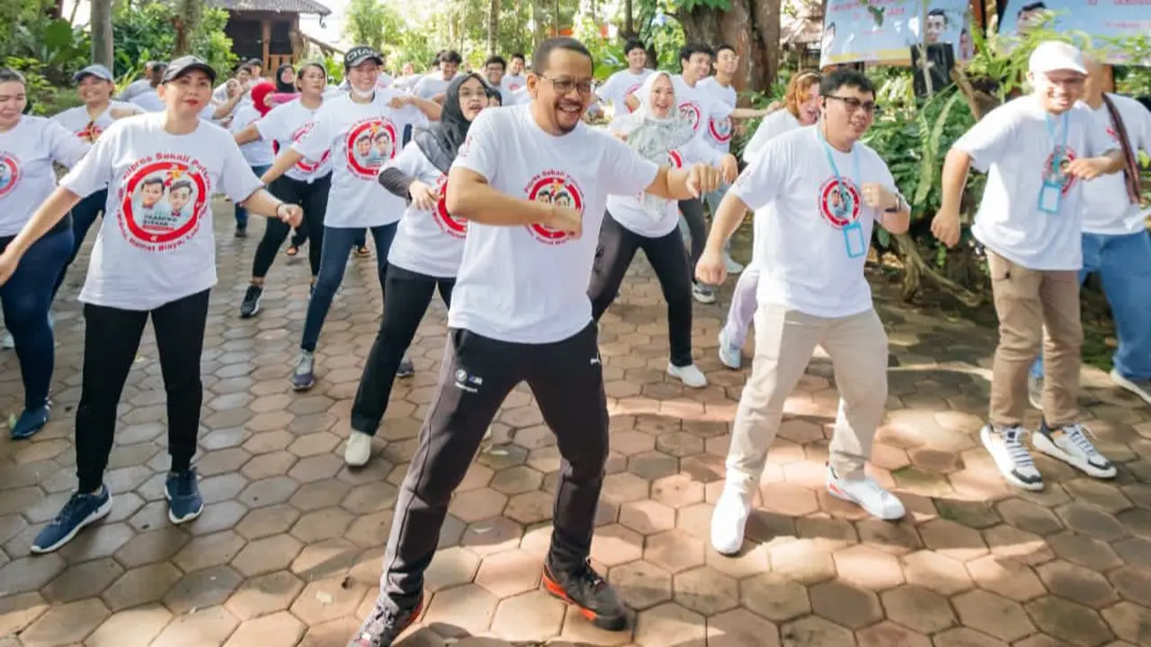Relawan Gerakan Sekali Putaran (GSP) melakukan konsolidasi pemenangan Prabowo-Gibran se-Jabodetabek