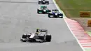 Rio Haryanto saat beraksi di Sirkuit Silverstone, Inggris. (GP2 Media Service)
