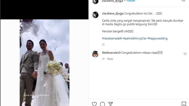Clara Bernadeth resmi menikah dengan pujaan hatinya Palma Putra
