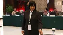 Salah satu kandidat menjalani tes wawancara dan uji publik Calon Pimpinan Komisi Pemberantasan Korupsi (Capim KPK) periode 2019-2023 di Kementerian Sekretariat Negara, Jakarta, Kamis (29/8/2019). Enam orang capim KPK yang tersisa menjalani uji publik hari ketiga. (Liputan6.com/Angga Yuniar)