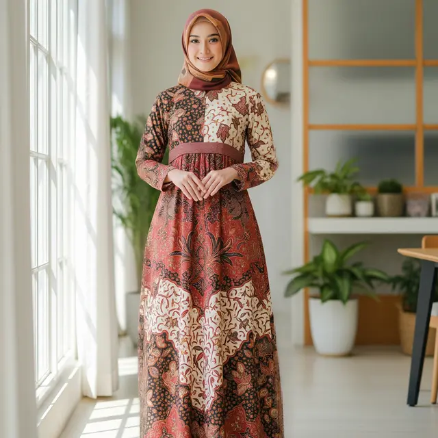 9 Model Gamis Batik Wanita untuk Seragam Arisan, Tampil Kompak dan Anggun