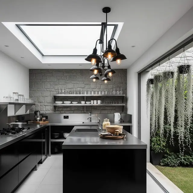 Dapur Semi Outdoor 2,5x2 Meter Rumah Type 45 dengan Skylight dan Taman Samping