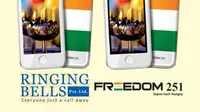 Inilah tampilan Freedom 251, ponsel termurah didunia yang diproduksi oleh perusahaan India, Ringing Bells. (Foto: GSM Arena)