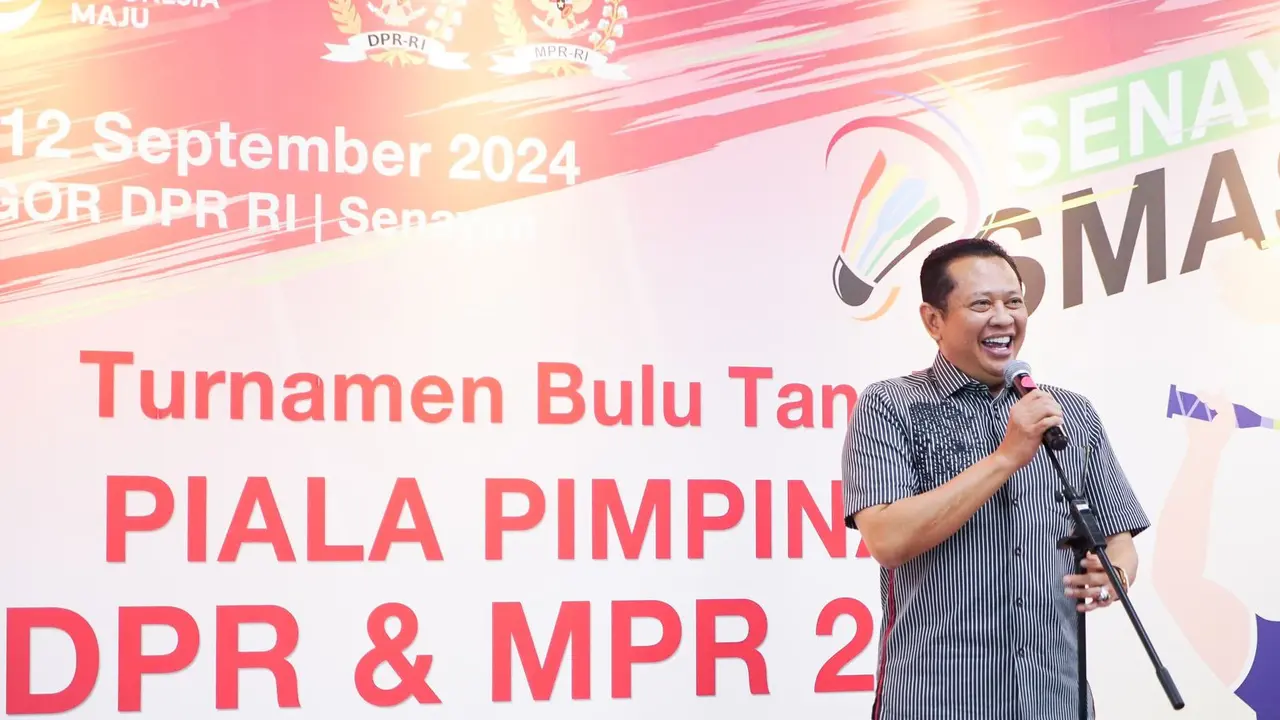 Ketua MPR RI ke-16 Bambang Soesatyo pada saat pembukaan Senayan Smash. (Liputan6.com/ ist)