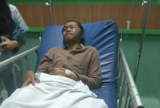 Mahasiswa Undip Arnendo dikeroyok. (istimewa)